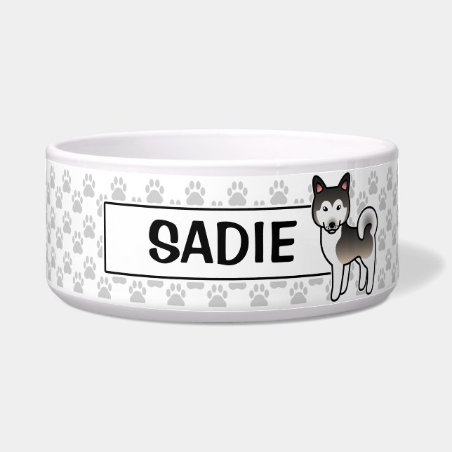 Wolf Grey Alaskan Malamute Dog Illustration (Front)