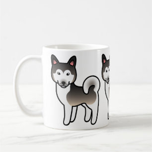 Wolf Grey Alaskan Malamute Dog Illustration Coffee Mug