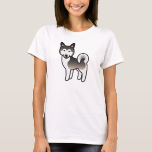 Wolf Grey Alaskan Malamute Dog Illustration T-Shirt