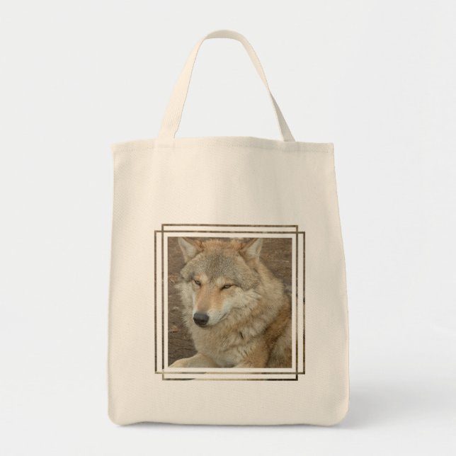 Wolf Grocery Tote Bag (Front)