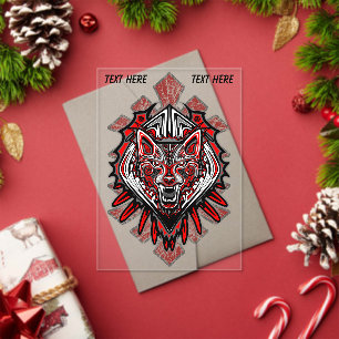 Wolf Haida Tribal Totem Design Acrylic Invitations