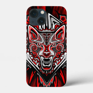 Wolf Haida Tribal Totem Design iPhone 13 Mini Case