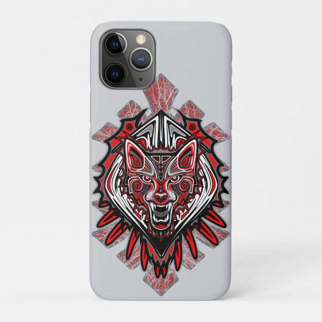 Wolf Haida Tribal Totem Design Case-Mate iPhone Case (Back)