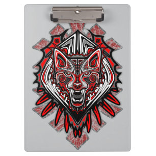 Wolf Haida Tribal Totem Design Clipboard