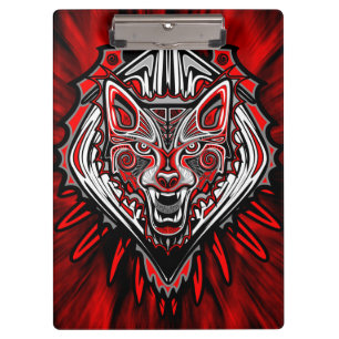 Wolf Haida Tribal Totem Design Clipboard