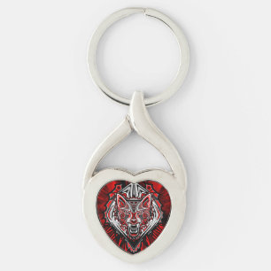 Wolf Haida Tribal Totem Design Key Ring