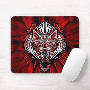 Wolf Haida Tribal Totem Design Mouse Pad
