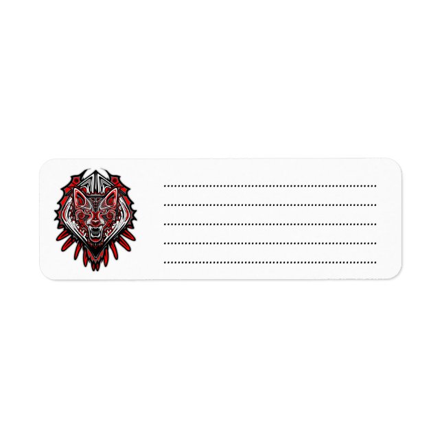 Wolf Haida Tribal Totem Design Return Address Label (Front)