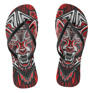 Wolf Haida Tribal Totem Design Thongs