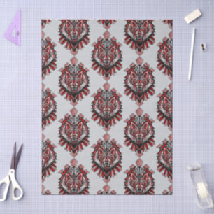 Wolf Haida Tribal Totem Design Tissue Paper