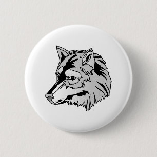 Wolf Head 6 Cm Round Badge