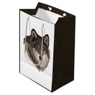 Wolf Head Animal Grey Wild Wolf Medium Gift Bag