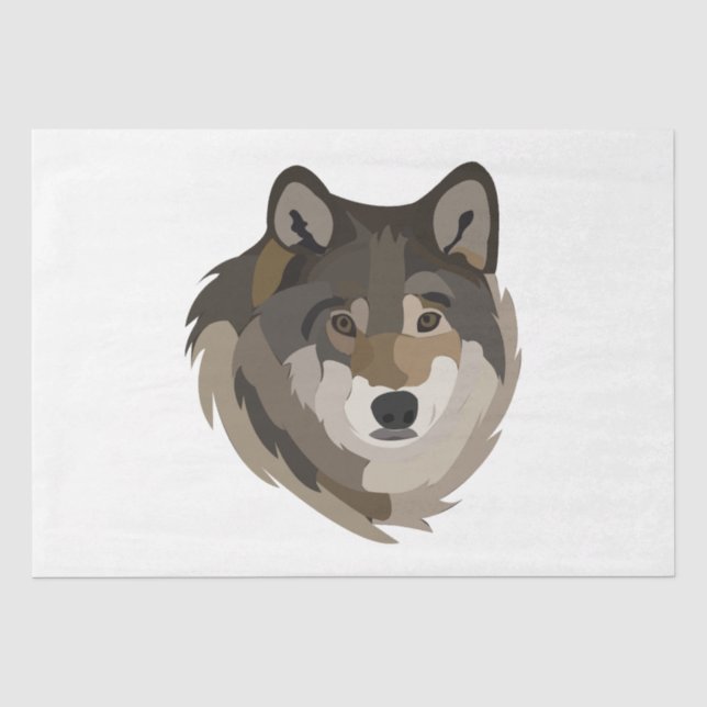 Wolf Head Animal Grey Wild Wolf Tissue Paper (Front)