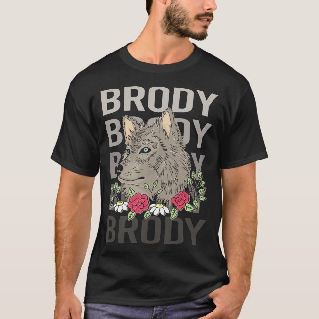 Wolf Head - Brody Name T-Shirt (Front)