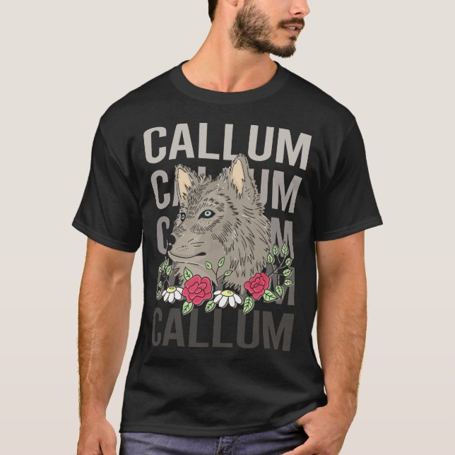 Wolf Head - Callum Name T-Shirt (Front)