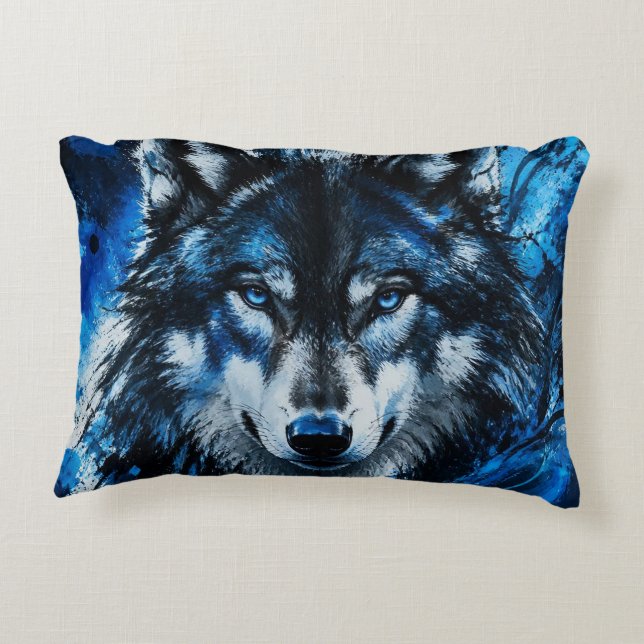 Wolf head decorative cushion (Back)