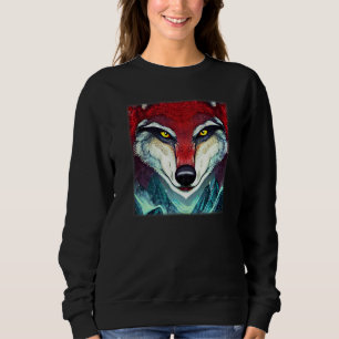 Wolf head design art predator face imprint with wi sweatshirt