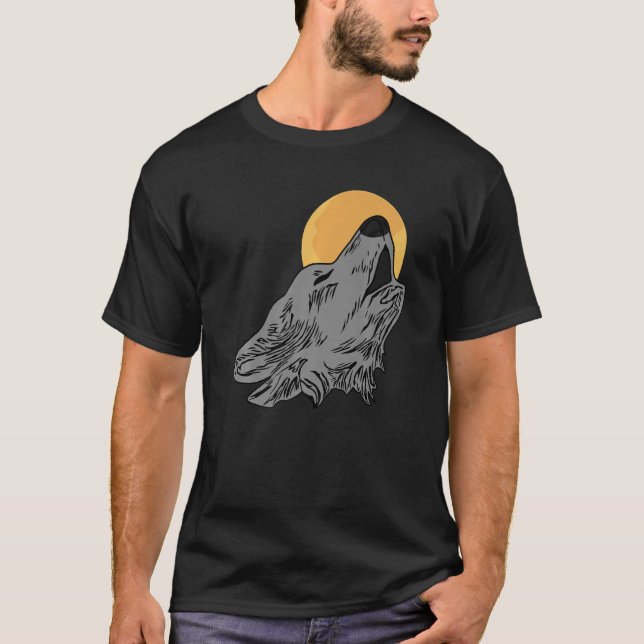 Wolf head design art predator face imprint with wi T-Shirt (Front)