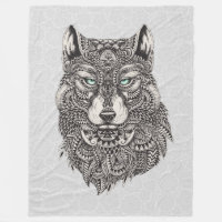 Wolf Head Detailed Abstract Illustration