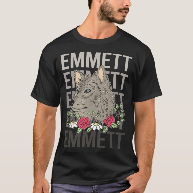 Wolf Head - Emmett Name T-Shirt (Front)