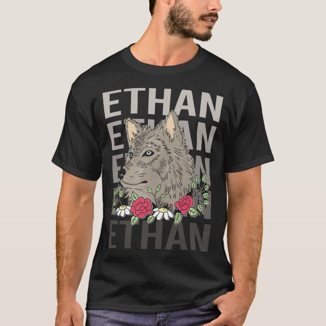 Wolf Head - Ethan Name T-Shirt (Front)