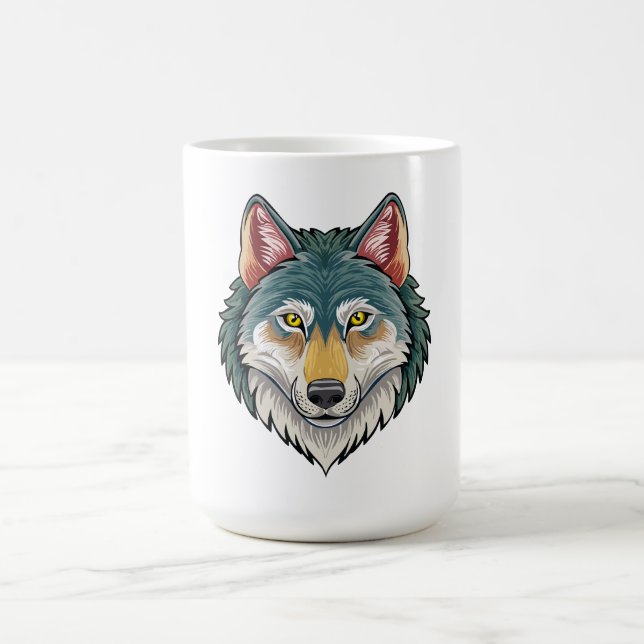 Wolf head from the front coffee mug (Center)