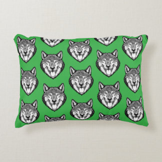 Wolf head from the front decorative cushion