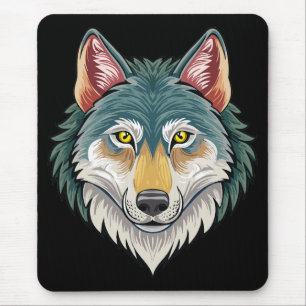 Wolf head from the front mouse pad