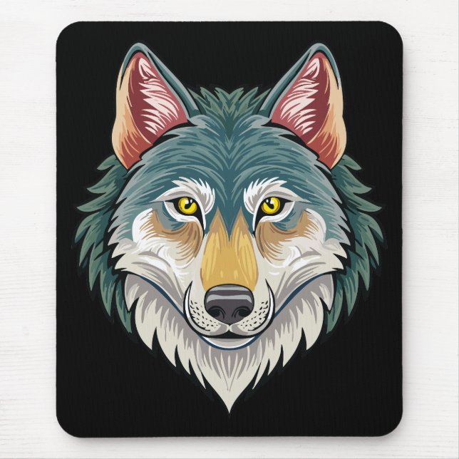 Wolf head from the front mouse pad (Front)