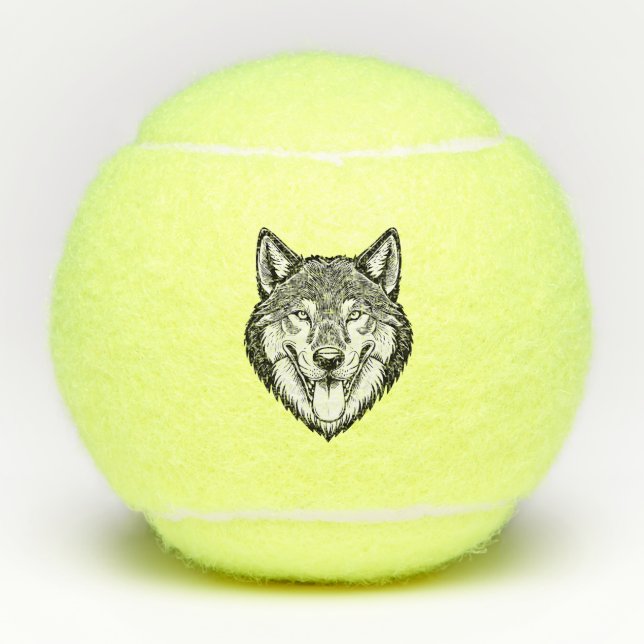 Wolf head from the front tennis balls (Front)