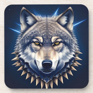 🐺 Wolf Head Intense Wild Modern Decor 🖤 Coaster