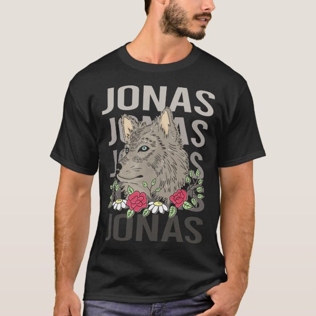 Wolf Head - Jonas Name T-Shirt (Front)
