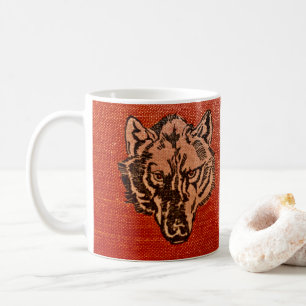 Wolf Head on Red Mug