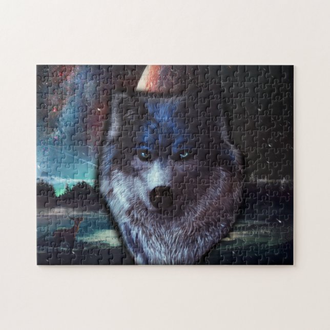 Wolf head painting jigsaw puzzle (Horizontal)