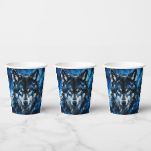 Wolf head paper cups