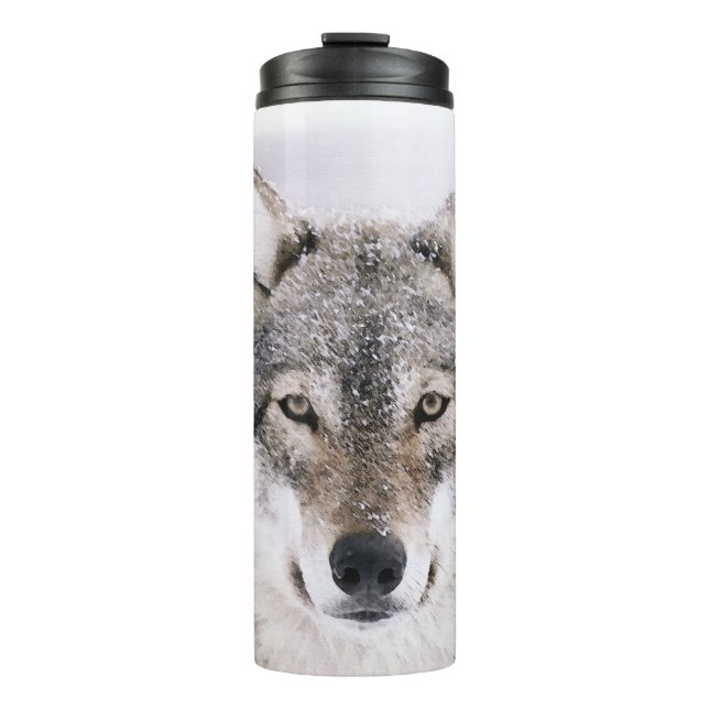 Wolf Head Personalised Thermal Tumbler (Front)