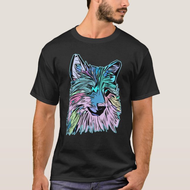 Wolf head predator face imprint with wild animal T-Shirt (Front)