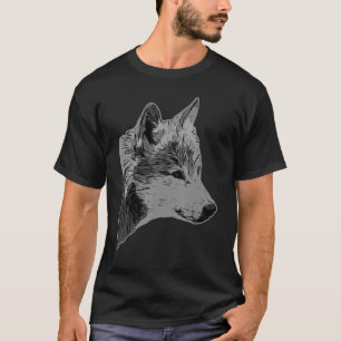 Wolf head predator face imprint with wild animal T-Shirt