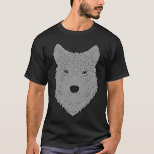 Wolf head predator face imprint with wild animal   T-Shirt