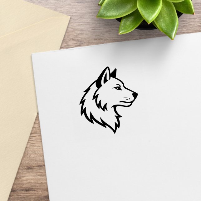 Wolf Head Profile 1x1 Rubber Stamp (Creator Uploaded)