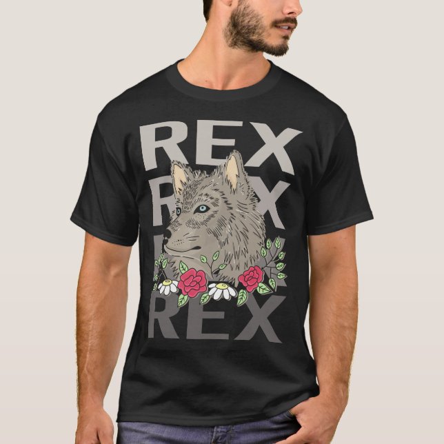 Wolf Head - Rex Name T-Shirt (Front)
