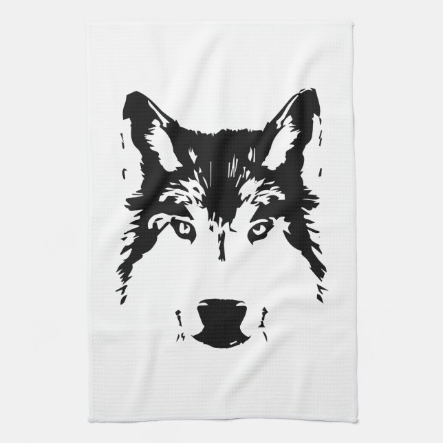 Wolf head tea towel (Vertical)