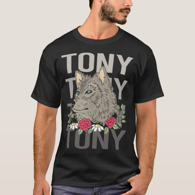 Wolf Head - Tony Name T-Shirt (Front)