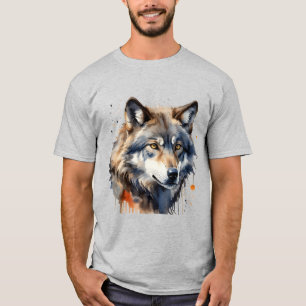 Wolf Head Wildlife Nature Art Animal T-Shirt