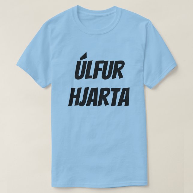 wolf heart in Icelandic (úlfur hjarta) blue T-Shirt (Design Front)