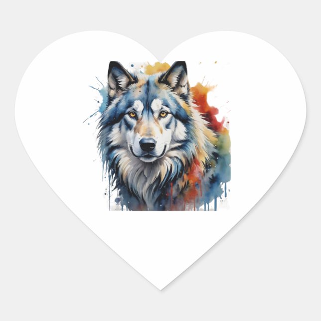 wolf heart sticker (Front)