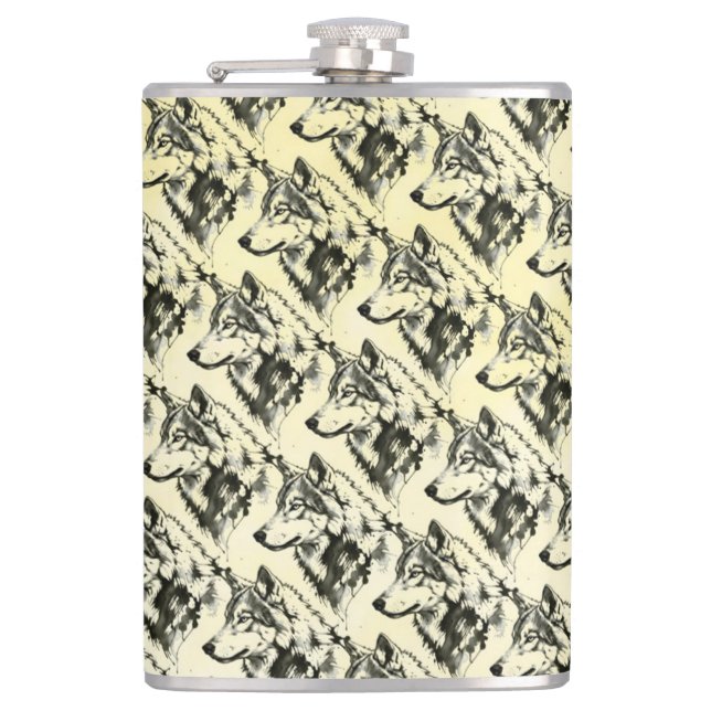 Wolf Hip Flask (Front)