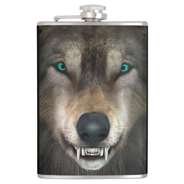 Wolf Hip Flask (Front)