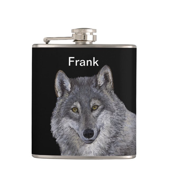 Wolf Hip Flask (Front)