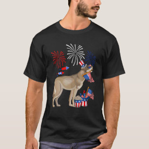 Wolf Holding American Flag Sunglasses Happy 4th Of T-Shirt